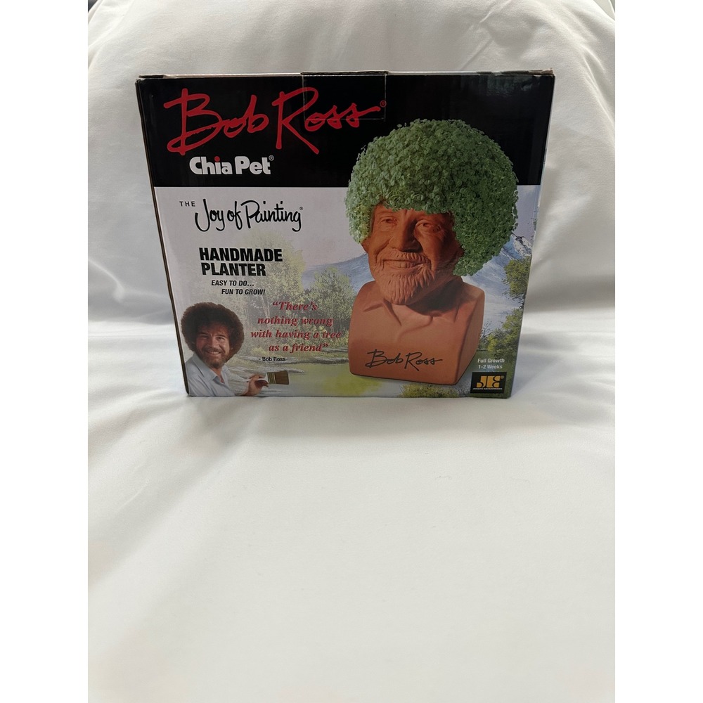 Bob Ross Chia Pet Handmade‎ Planter The Joy of Painting New in Box